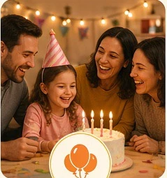 Family celebrating a birthday