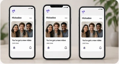 Group video appearing on three phones