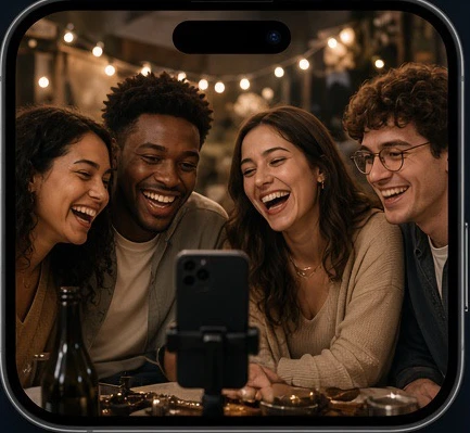 Four friends enjoying a group moment